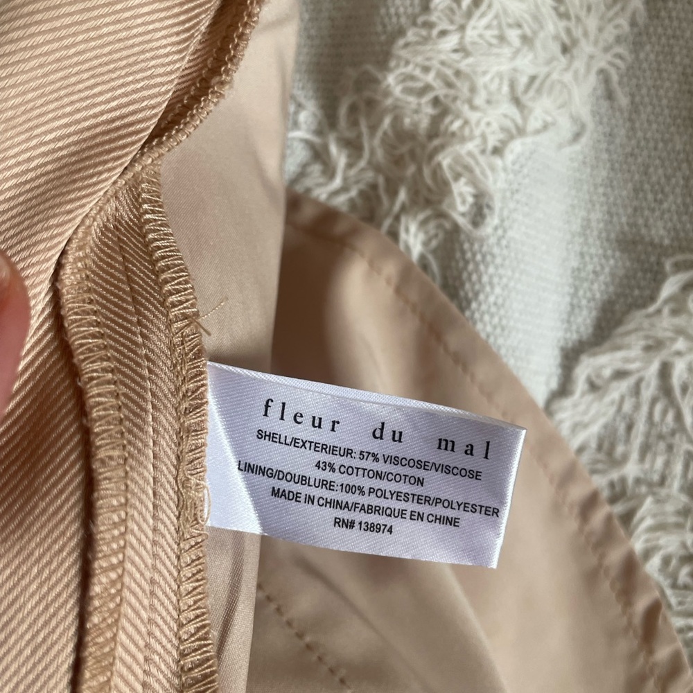 ♥️ NEW Fleur du mal twill belted pants safari - beige - Picture 4 of 4